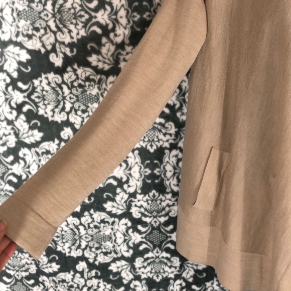 LOFT Open Front Lightweight Oatmeal Cardigan Sz M - Picture 3 of 11